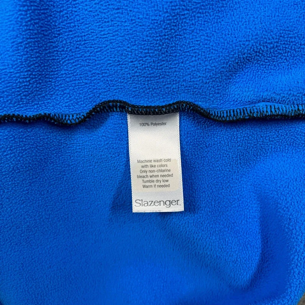 Slazenger Golf Vest Black Blue Fleece Lined Mens Full Zip Size 2XL